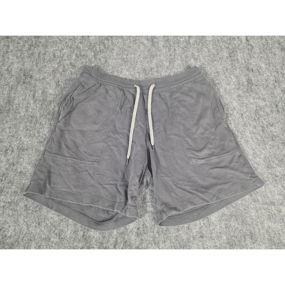 Vuori Shorts Mens XL Grey Charcoal Fleece Sweatshort Drawstring Lounge V378